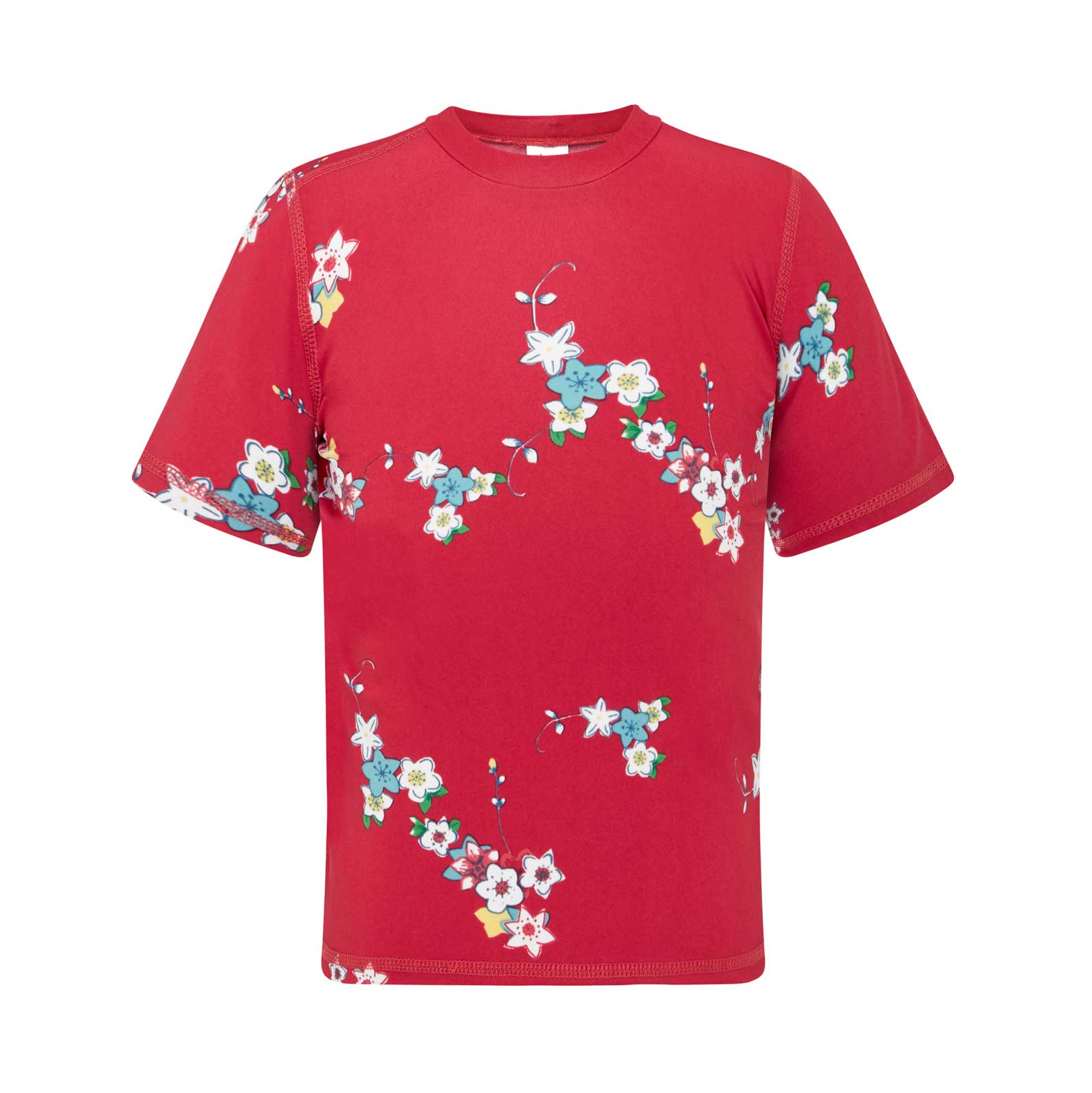 SHORT SLEEVED RASHIE IN Red Blossom - The Bathers Company