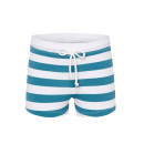 swimming shorts in teal stripe
