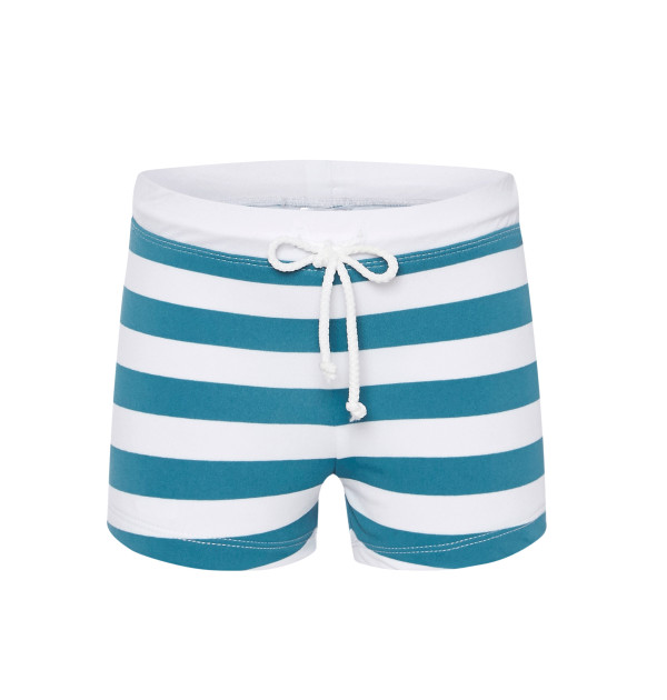 swimming shorts in teal stripe